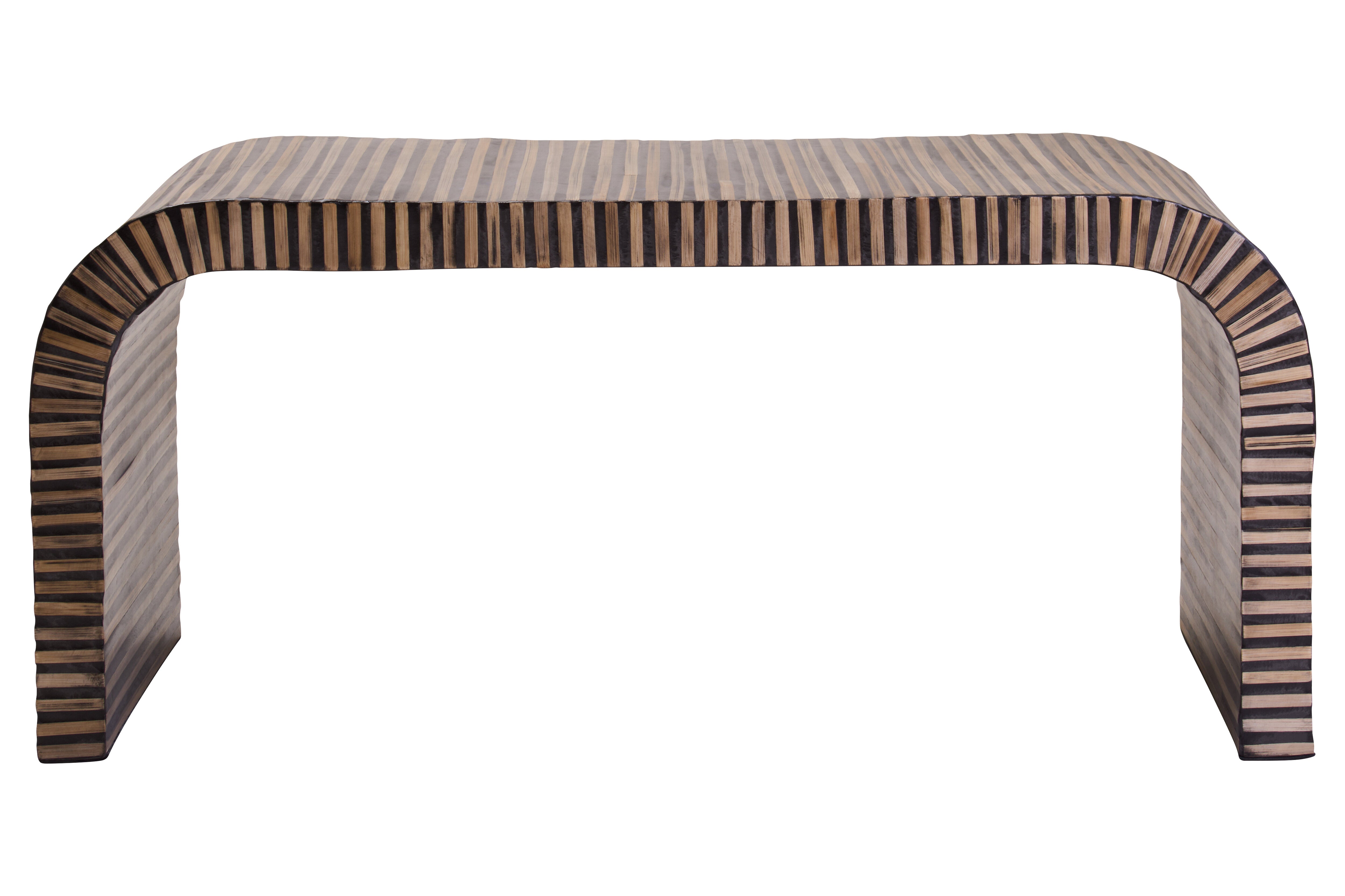 Antibes Bamboo Inlay Curved Coffee Table